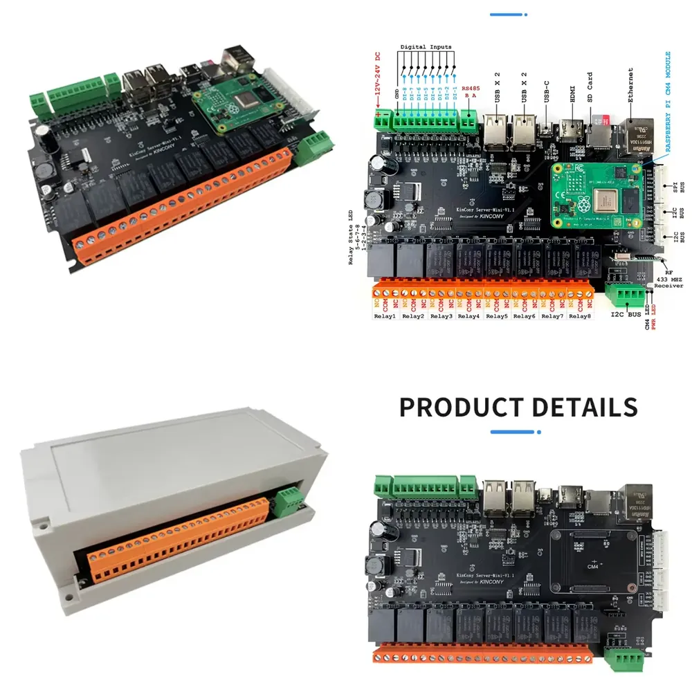 Home Automation Raspberry Pi - KinCony Raspberry Pi - เซิร์ฟเวอร์ขนาดเล็กสำหรับระบบอัตโนมัติภายในบ้าน เซิร์ฟเวอร์แบบพกพา