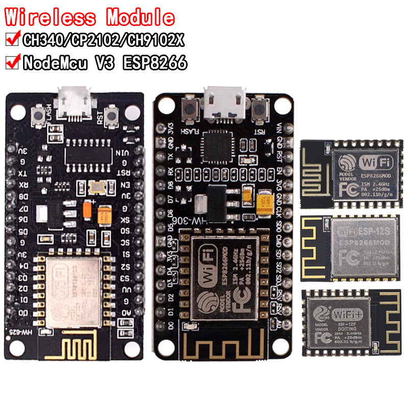 โมดูลไร้สาย CH340/CP2102/CH910 - Esp8266 Nodemcu Board บทวิจารณ์และราคา