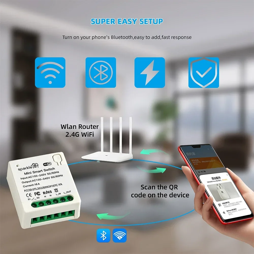 16A Matter WIFI สมาร์ทสวิทช์รี - Home Automation Tutorial บทวิจารณ์และราคา